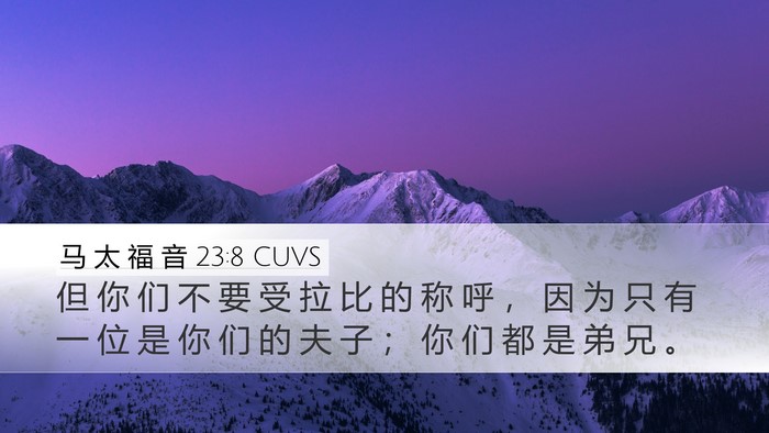 马 太 福 音 23:8 CUVS Bible Verse Image