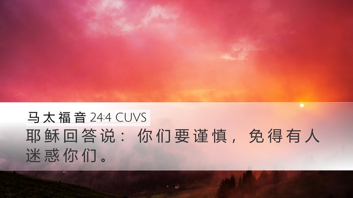 马 太 福 音 24:4 CUVS Bible Verse Image