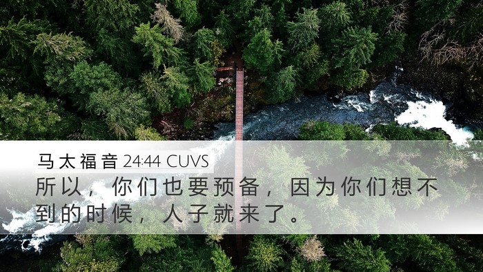 马 太 福 音 24:44 CUVS Bible Verse Image