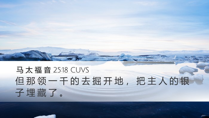 马 太 福 音 25:18 CUVS Bible Verse Image