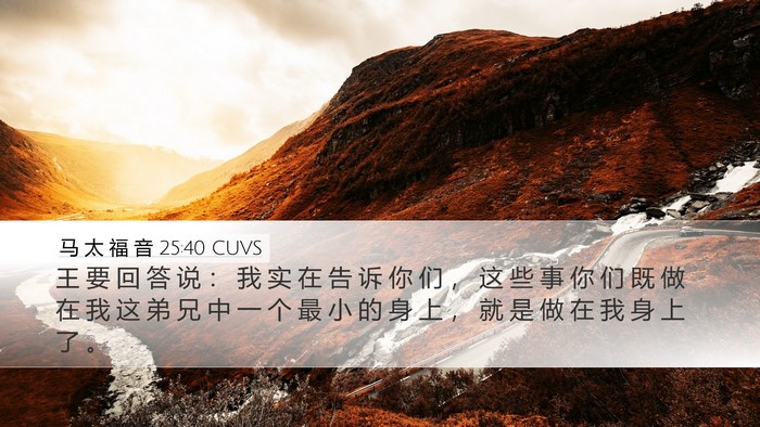 马 太 福 音 25:40 CUVS Bible Verse Image