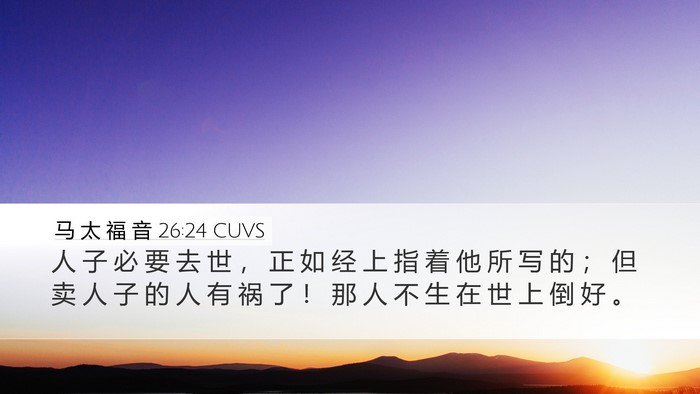 马 太 福 音 26:24 CUVS Bible Verse Image