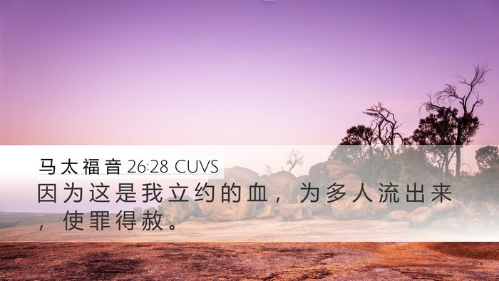 马 太 福 音 26:28 CUVS Bible Verse Image