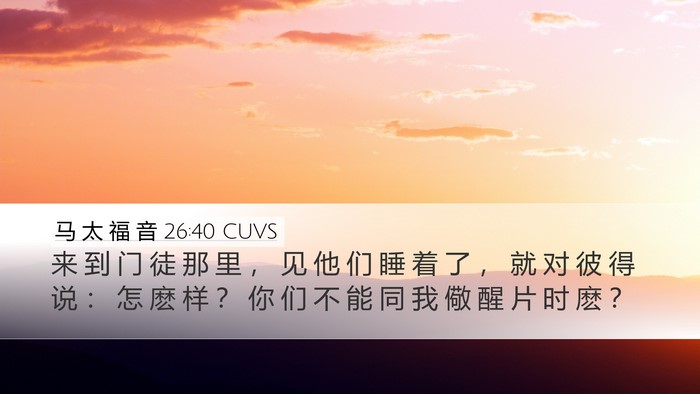 马 太 福 音 26:40 CUVS Bible Verse Image