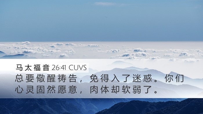 马 太 福 音 26:41 CUVS Bible Verse Image