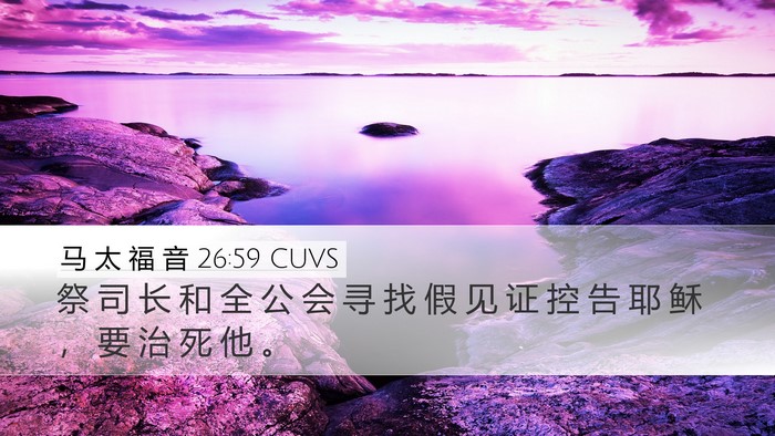 马 太 福 音 26:59 CUVS Bible Verse Image
