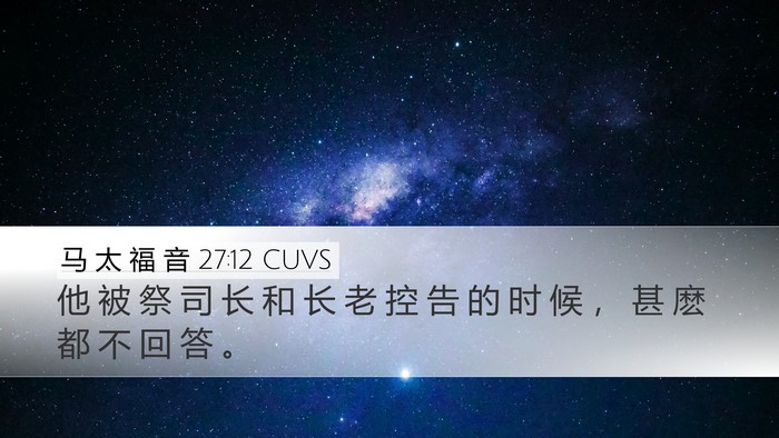 马 太 福 音 27:12 CUVS Bible Verse Image