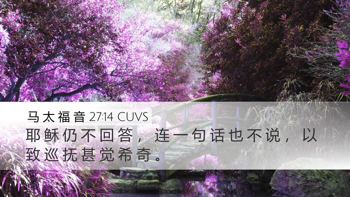 马 太 福 音 27:14 CUVS Bible Verse Image