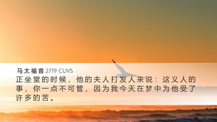 马 太 福 音 27:19 CUVS Bible Verse Image