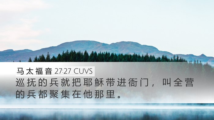 马 太 福 音 27:27 CUVS Bible Verse Image
