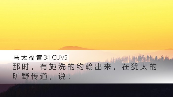 马 太 福 音 3:1 CUVS Bible Verse Image