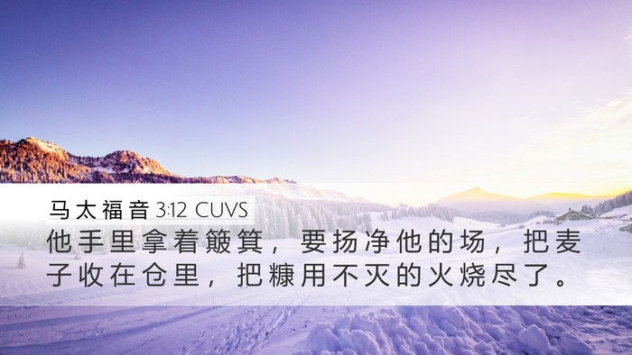 马 太 福 音 3:12 CUVS Bible Verse Image