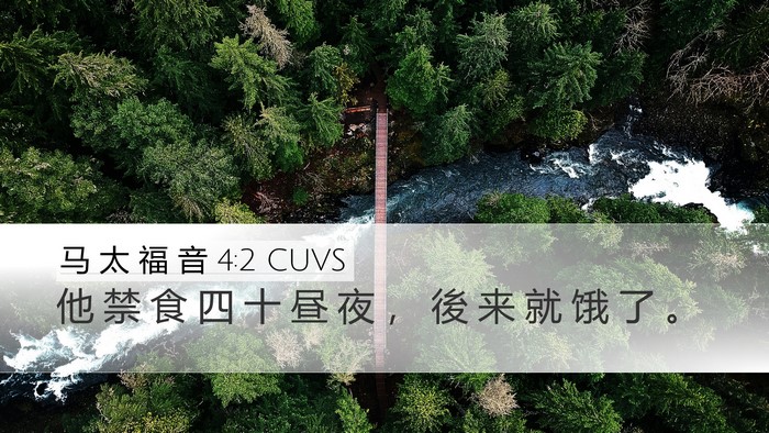 马 太 福 音 4:2 CUVS Bible Verse Image