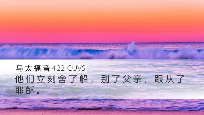 马 太 福 音 4:22 CUVS Bible Verse Image
