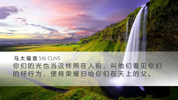 马 太 福 音 5:16 CUVS Desktop Wallpaper - 你 们 的 光 也 当 这 样 照 在 人 前 - Desktop Bible Verse Wallpaper