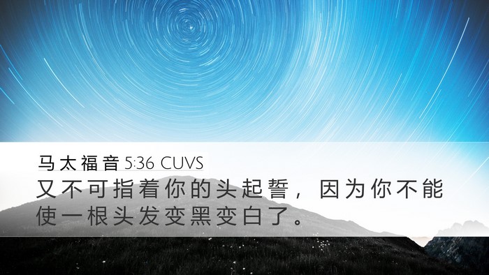 马 太 福 音 5:36 CUVS Desktop Wallpaper - 又 不 可 指 着 你 的 头 起 誓 ， 因 - Desktop Bible Verse Wallpaper