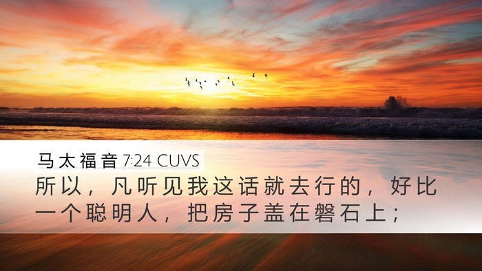 马 太 福 音 7:24 CUVS Bible Verse Image