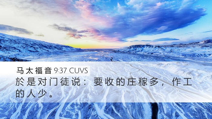 马 太 福 音 9:37 CUVS Bible Verse Image