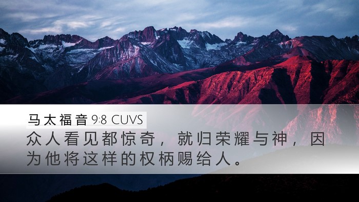 马 太 福 音 9:8 CUVS Bible Verse Image