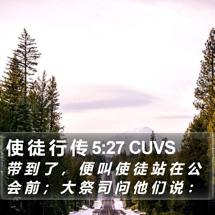 使 徒 行 传 5:27 CUVS - 带 到 了 , 便 叫 使 徒 站 在 公 会