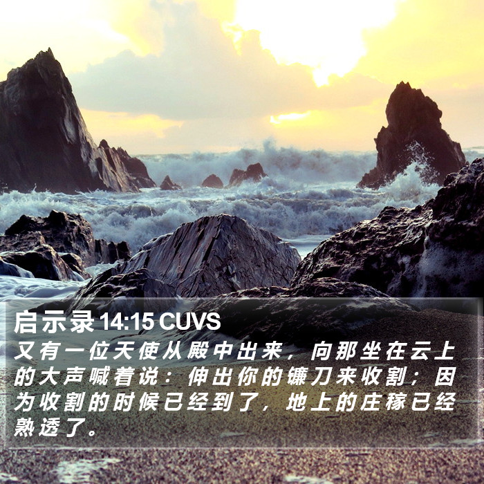 启 示 录 14:15 CUVS - 又 有 一 位 天 使 从 殿 中 出 来
