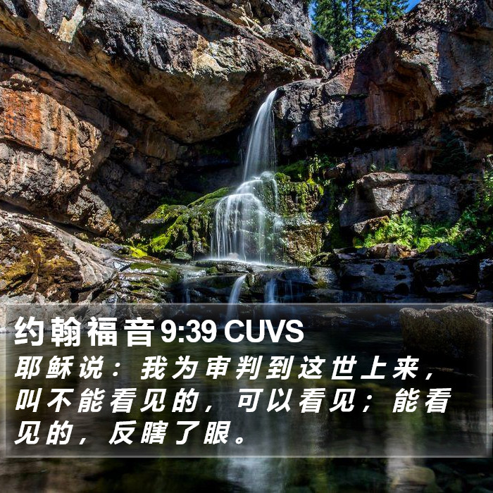 约 翰 福 音 9:39 CUVS - 耶 稣 说 : 我 为 审 判 到 这 世 上