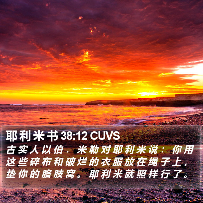 耶 利 米 书 38:12 CUVS - 古 实 人 以 伯 ． 米 勒 对 耶 利 米