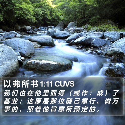 以 弗 所 书 1:11 CUVS Bible Verse Image