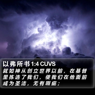 以 弗 所 书 1:4 CUVS Bible Verse Image