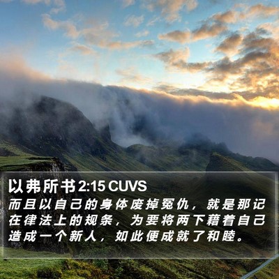 以 弗 所 书 2:15 CUVS Bible Verse Image