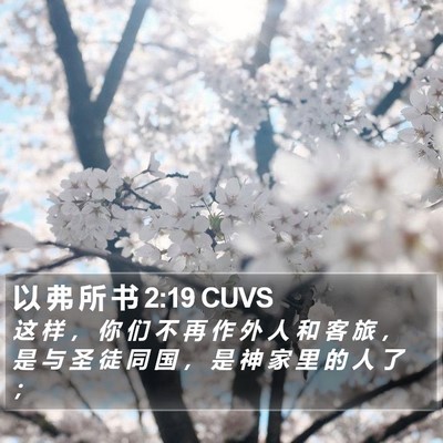 以 弗 所 书 2:19 CUVS Bible Verse Image
