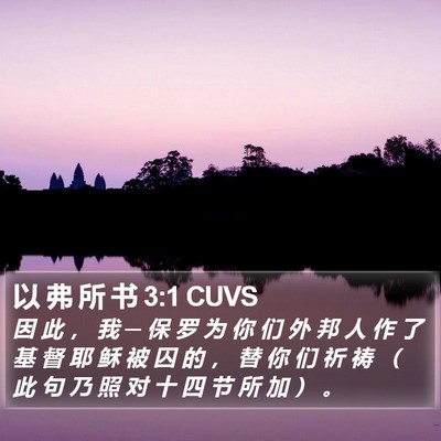 以 弗 所 书 3:1 CUVS Bible Verse Image