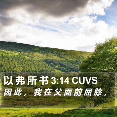 以 弗 所 书 3:14 CUVS Bible Verse Image