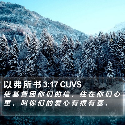 以 弗 所 书 3:17 CUVS Bible Verse Image