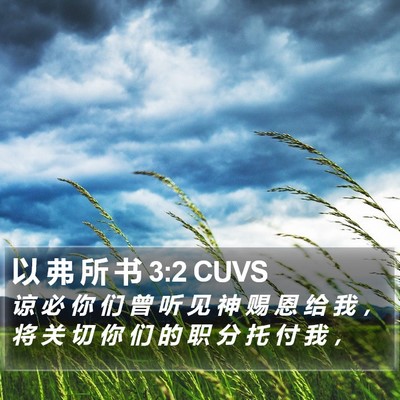 以 弗 所 书 3:2 CUVS Bible Verse Image