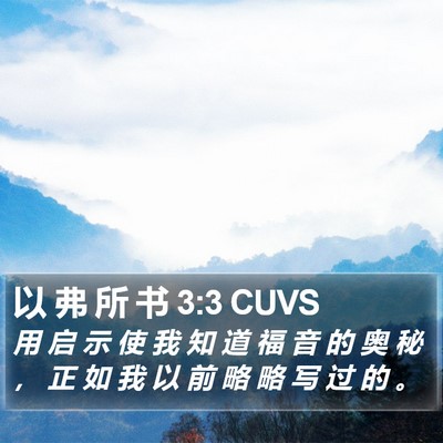 以 弗 所 书 3:3 CUVS Bible Verse Image