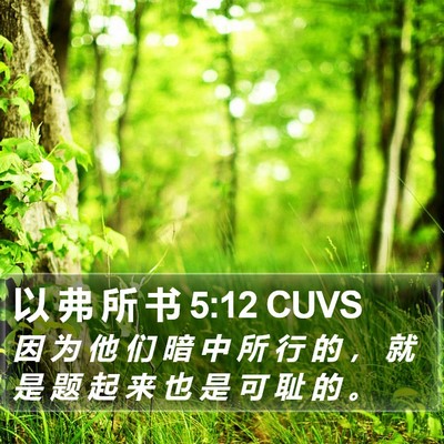 以 弗 所 书 5:12 CUVS Bible Verse Image