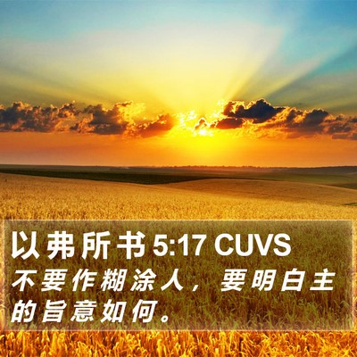 以 弗 所 书 5:17 CUVS Bible Verse Image