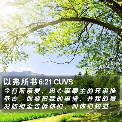 以 弗 所 书 6:21 CUVS Bible Verse Image