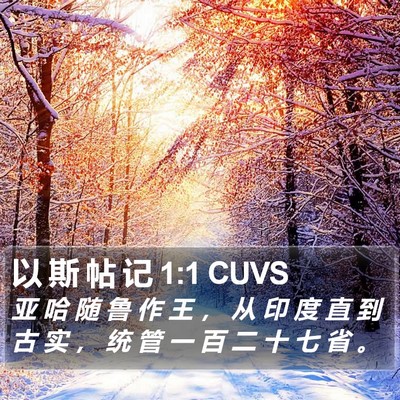以 斯 帖 记 1:1 CUVS Bible Verse Image