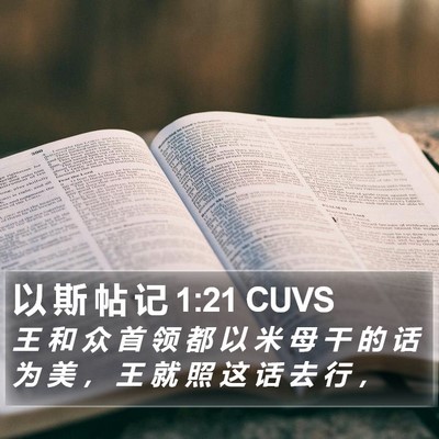 以 斯 帖 记 1:21 CUVS Bible Verse Image