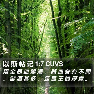 以 斯 帖 记 1:7 CUVS Bible Verse Image