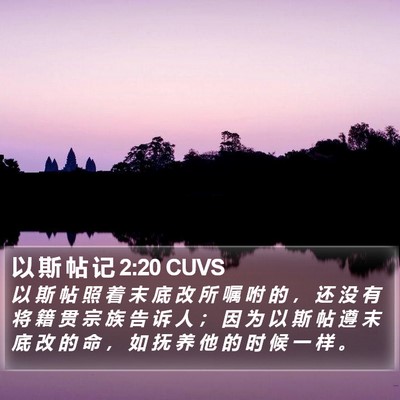 以 斯 帖 记 2:20 CUVS Bible Verse Image