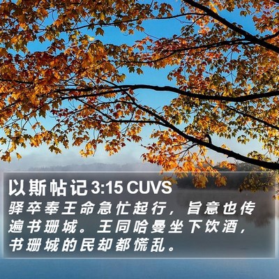 以 斯 帖 记 3:15 CUVS Bible Verse Image