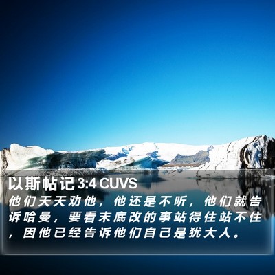 以 斯 帖 记 3:4 CUVS Bible Verse Image