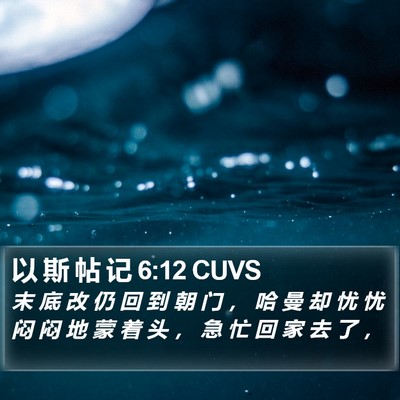 以 斯 帖 记 6:12 CUVS Bible Verse Image