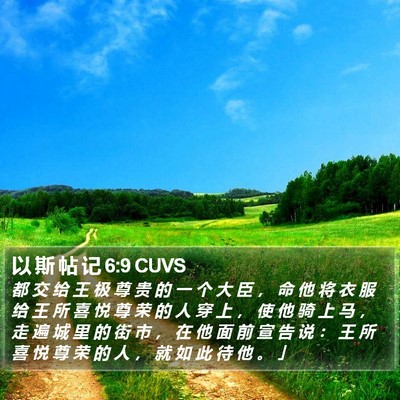 以 斯 帖 记 6:9 CUVS Bible Verse Image
