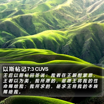 以 斯 帖 记 7:3 CUVS Bible Verse Image