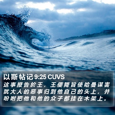 以 斯 帖 记 9:25 CUVS Bible Verse Image