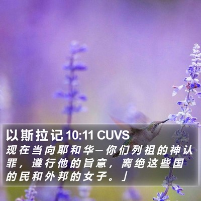 以 斯 拉 记 10:11 CUVS Bible Verse Image